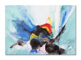 Cumpara ieftin Tablou abstract pictat manual - Fantezie in abstract, 70x50cm ulei pe panza in cutit cu efect 3D, gata de expus pe perete