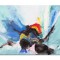 Tablou abstract pictat manual, Fantezie in abstract, 70x50cm ulei pe panza, gata de expus pe perete