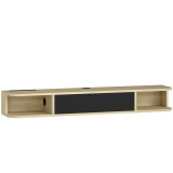HOMCOM Corp TV suspendat 120 cm, mobilier TV pentru televizor de p&acirc;nă la 127 cm, sertar rabatabil 2 etajere 120x24x16cm negru | Aosom Romania