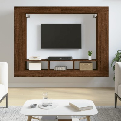 vidaXL Dulap TV, stejar maro, 152x22x113 cm, lemn prelucrat foto