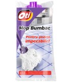 Rezerva mop bumbac OTI cu montura mov si fibre albe, 280 g
