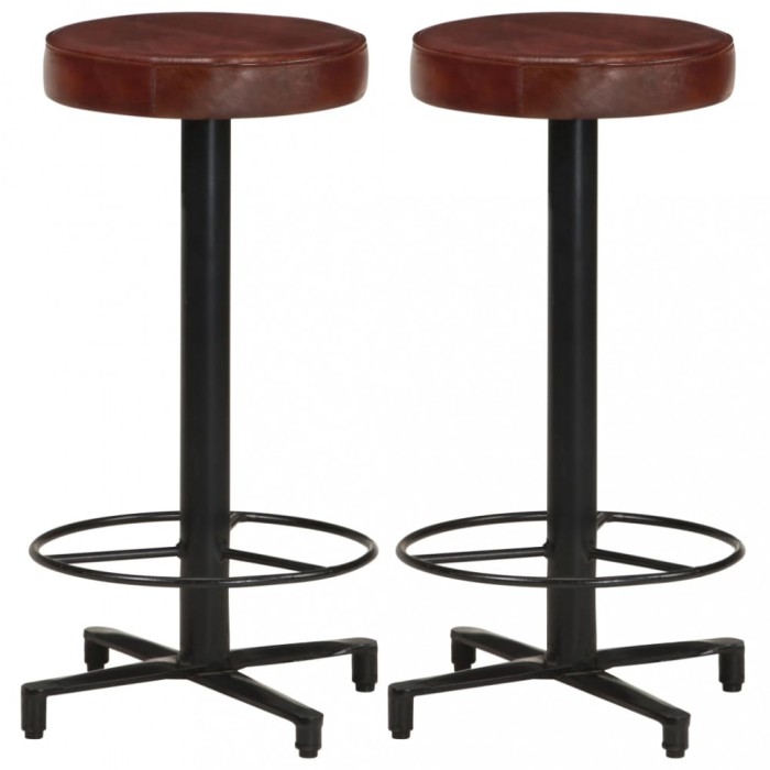 Gossi scaune de bar, 2 buc., 66 cm, piele naturala