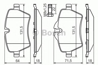 Set placute frana,frana disc MINI MINI PACEMAN (R61) (2012 - 2016) BOSCH 0 986 494 489 foto