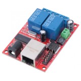 Cumpara ieftin Modul Controller LAN Ethernet, 2 cai cu releu temporizator de intarziere, DC 5V-24V