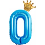 Balon din Folie Metalizata Cyrax, Albastru Cifra 0