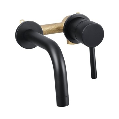 Baterie lavoar &amp;icirc;ncastrată negru mat &amp;ndash; Baie modernă foto