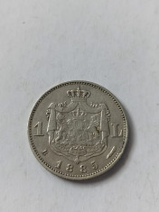 1 Leu 1885 argint . Rara in aceasta stare. Carol I . Piesa de colectie foto