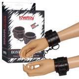 Cumpara ieftin Catuse Fetish Bondage, piele neagra, cusaturi rosii