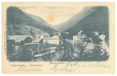 5544 - Baile HERCULANE, Caras-Severin, Panorama, Romania - old postcard - used - 1910 foto