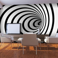 Fototapet vlies - Black and white 3D tunnel - 450 x 270 cm foto