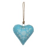 Cumpara ieftin Set 2 decoratiuni Inimioara metal albastru crem 15x4x15 cm
