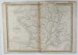 HARTA ' LA GAULE DIVISEE EN DIX - SEPT PROVINCES ' , par C.V. MONIN , 1839