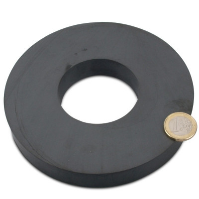 Magnet ferita inel &amp;Oslash;155/56 x 21,9 mm, putere 28,5 kg, Y30 foto