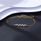 Bratara Din Argint --Model Frunza- Placata Cu Aur ARG72S, Argintboutique