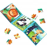 Puzzle magnetic tip carte, pentru copii, 37 piese, KinderWelt Magnetrio Animal, Unisex, Carton