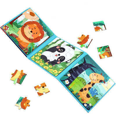 Puzzle magnetic tip carte, pentru copii, 37 piese, KinderWelt Magnetrio Animal foto