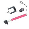 Selfie stick cu brat telescopic, filet universal 1 4, suport telefon si telecomanda Bluetooth - Roz