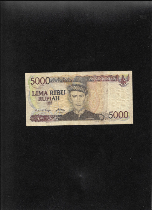 Rar! Indonezia 5000 5.000 rupiah rupii 1986 seria064165