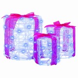 VidaXL Decorație cutie de cadou 3 pcs albastru 20 x 20 x 21 cm Acril 42019086
