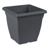 Ghiveci Patrat Flori, Plastic, Antracit, Capacitate 32 l, 40x40x36 cm