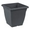 Ghiveci Patrat Flori, Plastic, Antracit, Capacitate 9 l, 25.5x25.5x24.5 cm