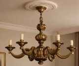 Boem candelabru din bronz masiv de dimensiuni impresionante cu 6 brate