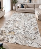 Cumpara ieftin Covor Elsa 12290 Marime 150 x 230 cm, Gri, Crem, Inaltime Fir 7 mm, Antialergic, Polipropilena, Living, Dormitor