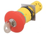 Comutator de siguranță cu cheie 22mm 2NC NO