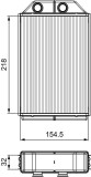 Radiator incalzire habitaclu Audi A6 1997-2001, 2001-04, A6 Allroad 2000-06; dimensiuni [mm] 155x218x32; 4B1819031; 4B1819031C; Valeo, aftermarket