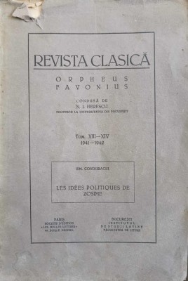 REVISTA CLASICA ORPHEUS FAVONIUS TOM. XIII-XIV 1941-1942-N.I. HERESCU-249856 foto