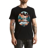 Tricou Barbati Discover the Unknown, grafica unica, negru, marimea M