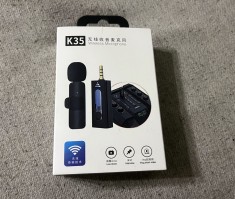 Microfon Wireless Lavaliera K35 USB C Dinamic 80mah 2.4ghz Plug &amp;amp; Play foto