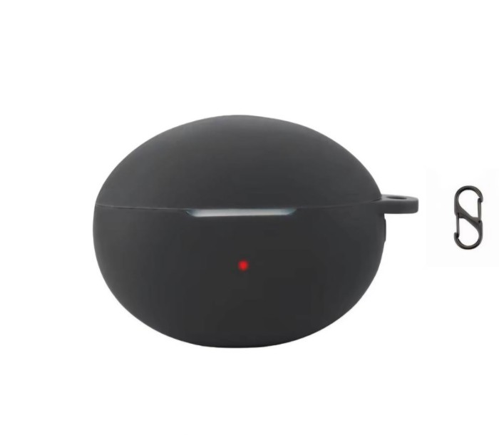 Husa pentru protectia castilor stereo wireless Huawei FreeBuds 6i, culoarea neagra cu carlig prindere