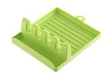 Spumieră pentru ustensile de bucătărie, silicon, verde, 14.3x12.7x5 cm