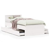 Cumpara ieftin Cadru de pat fara saltea, alb, 90x190 cm, lemn masiv pin