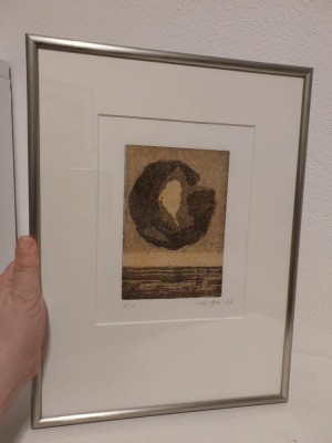 Tablou lucrare originala litografie/gravura semnata E.A Ach Sephi(?) 02 foto