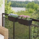 vidaXL Balustradă 2 pcs Negru 50 x 17 x 17 cm Metal 42026965