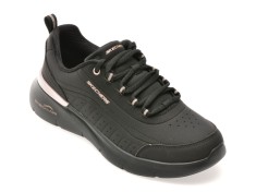 Pantofi sport SKECHERS negri, SKECH-AIR DYNAMIGHT 2.0, din piele ecologica