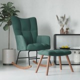 Gossi scaun balansoar cu taburet, verde inchis, catifea