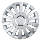 Capac roata auto Leoplast Sail 15 inch argintiu pentru jante din otel, din ABS rezistent, montaj rapid, 1 bucata, protectie impotriva murdariei si