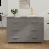 vidaXL Servantă, gri deschis, 113x40x80 cm, lemn masiv de pin
