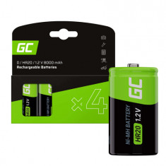 Baterie Green Cell 4x D R20 HR20 Ni-MH 1.2V 8000mAh