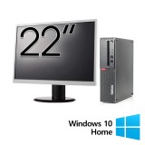Pachet Calculator Refurbished LENOVO ThinkCentre M910s SFF, Intel Core i5-6500 3.20GHz, 8GB DDR4, 256GB SSD + Monitor 22 Inch + Windows 10 Home NewTec