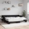 vidaXL Pat de zi cu extensie, negru, 80x200 cm, textil 3197423