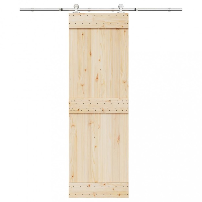 vidaXL Set piese pentru ușă glisantă, argintiu, 183 cm oțel inoxidabil