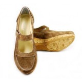 Pantofi dama piele intoarsa cu platforma - Model casual maro P9154M