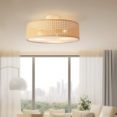 Lampa de plafon Ascot 3 x E27 60W efect ratan [lux.pro] HausGarden Leisure foto