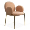 Scaun living si dining BUC282, stofa boucle, structura metalica aurie, elegant, 100 kg