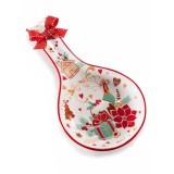Suport lingura Craciun ceramica multicolora II 12x24 cm