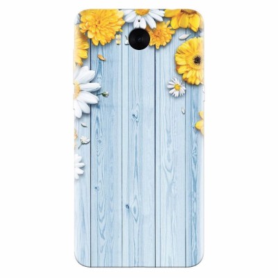 Husa silicon pentru Huawei Y5 2017, Sunflower On Blue Wood foto